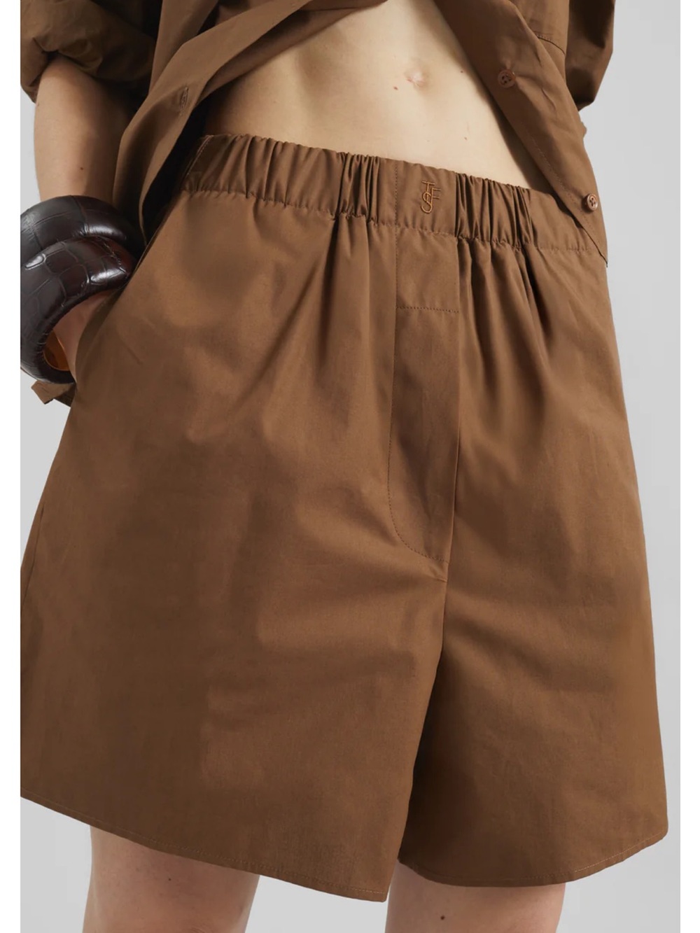 The Frankie Shop Lui Brown Boxer Shorts